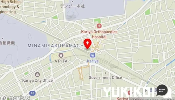 の地図 南陽倶楽部 台湾料理店 で 刈谷市