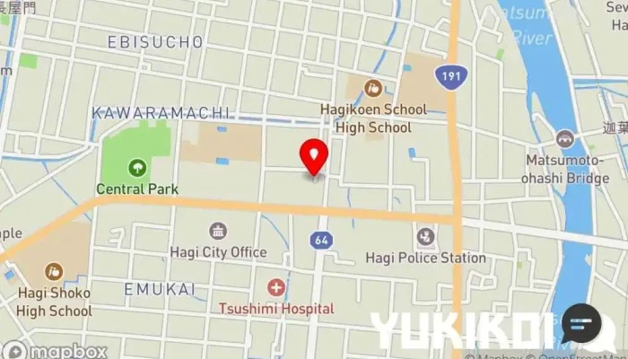 の地図 友楽鳥 焼き鳥店 で 萩市