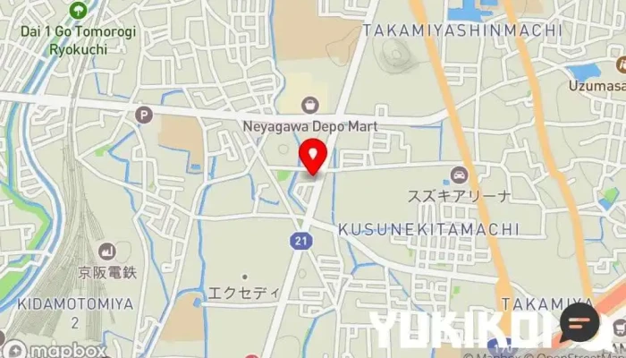 の地図 吉野家 寝屋川昭栄町店 牛丼屋, 朝食レストラン, 定食屋, ファースト フード店, 和食店, テイクアウト, レストラン, 軽食店 で 寝屋川市
