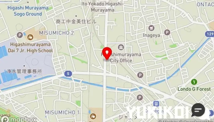 の地図 味六 ラーメン屋 で 東村山市