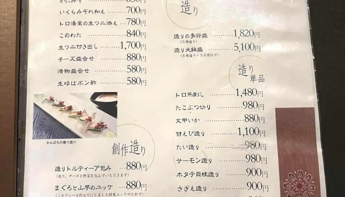 和季粋酔 山葵 -  メニュー - 橿原市