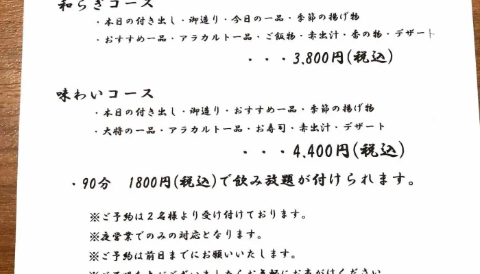 和菜 おか蔵 -  メニュー - 枚方市