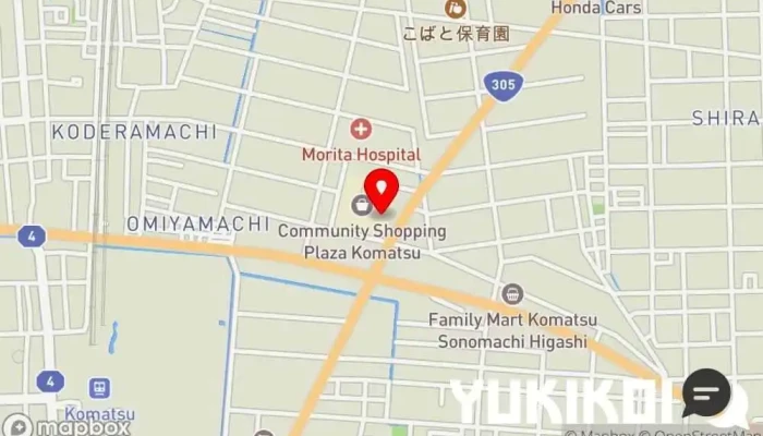 の地図 和食 三宝 レストラン, うどん屋 で 小松市