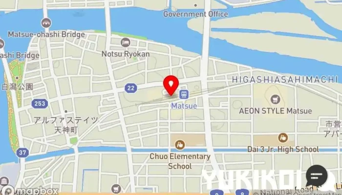 の地図 天ぷら海鮮米福 シャミネ松江店 天ぷら店, 居酒屋, 和食店, レストラン, シーフード・海鮮料理店, 寿司店 で 松江市