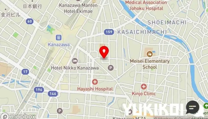 の地図 寿し・すき焼き あかめちゃん 寿司店, 和食店, レストラン, シーフード・海鮮料理店, すき焼き/しゃぶしゃぶ店 で 金沢市