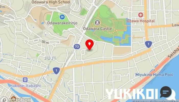 の地図 小田原別邸料理 清閑亭 和食店, カフェ・喫茶, 史跡, 観光名所 で 小田原市