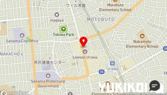 の地図 山崎屋 うなぎ料理店, 和食店 で さいたま市