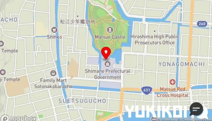 の地図 島根県庁食堂 (カフェレストラン・スワン) レストラン で 松江市