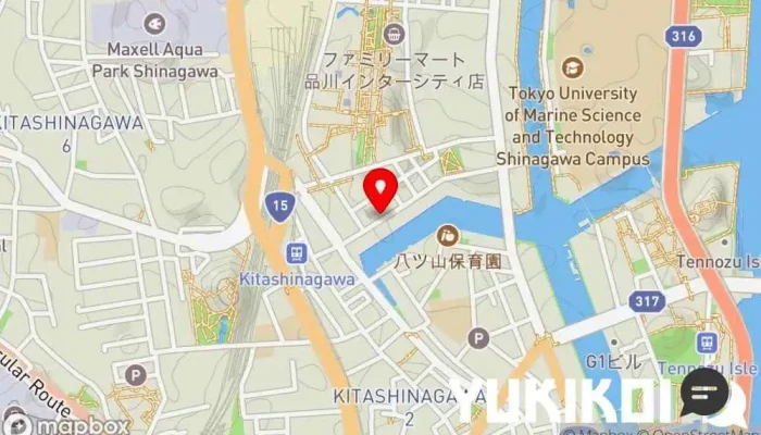の地図 手打そば しながわ翁 蕎麦店 で 品川区