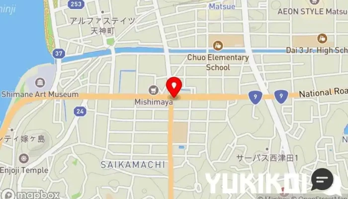 の地図 手打ちそば 東風(こち) 蕎麦店 で 松江市