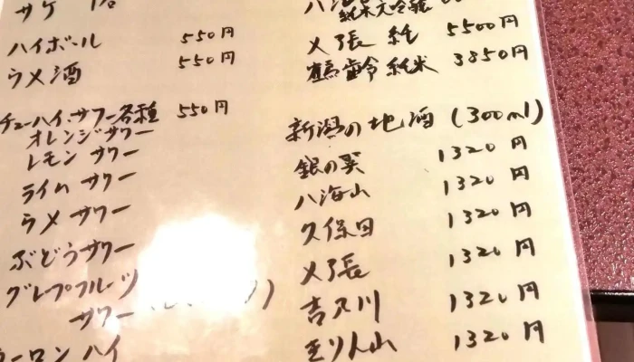 日の出寿司 -  メニュー - 柏崎市