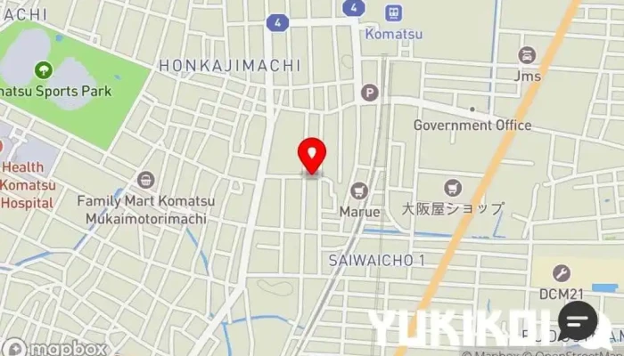 の地図 日本料理 なか乃 和食店, 純和食店, 料亭 で 小松市