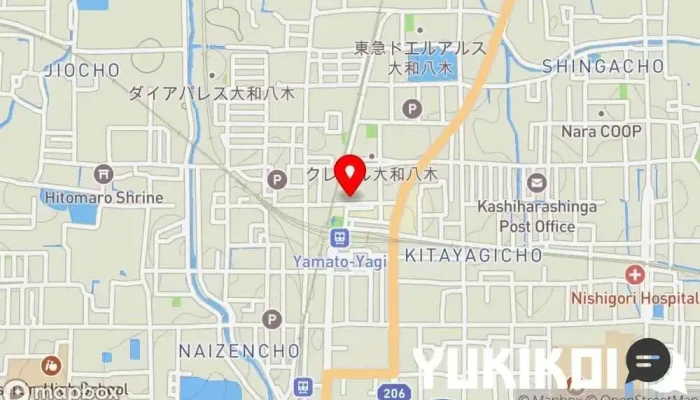 の地図 日本料理 山河 居酒屋, 和食店, 旅行代理店 で 橿原市