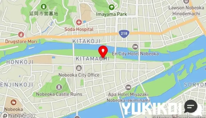 の地図 本家ささき 和食店 で 延岡市