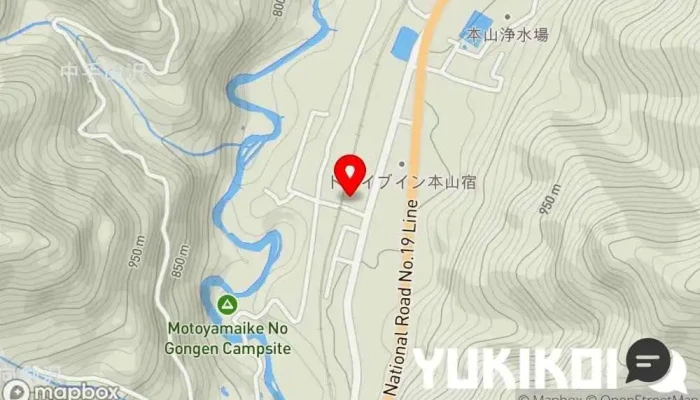 の地図 本山そばの里 蕎麦店 で 塩尻市