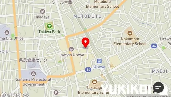 の地図 松屋 浦和仲町店（松のや併設） 牛丼屋, 朝食レストラン, 定食屋, ファースト フード店, カレー店, 和食店, テイクアウト, 軽食店, 焼肉店 で さいたま市