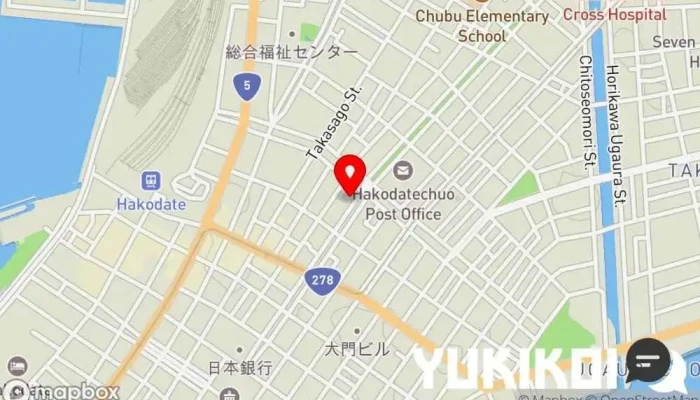 の地図 松風グルカ スープ店, アジア料理店, インド料理店, ネパール料理店, 焼肉店, 焼きそば専門店, 焼き鳥店 で 函館市