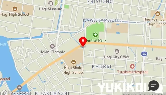 の地図 果子乃季 萩美術館前店 デザート ショップ, ケーキ屋, スイーツ店, 和菓子屋, 洋菓子店, フランス菓子店 で 萩市