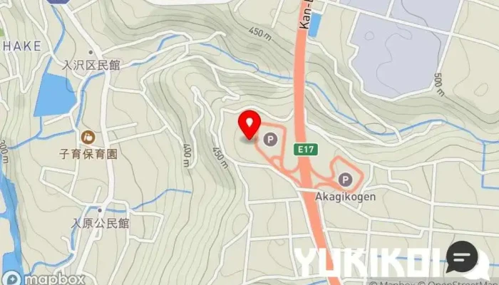 の地図 水沢うどん あかぎ庵 うどん屋 で 昭和村