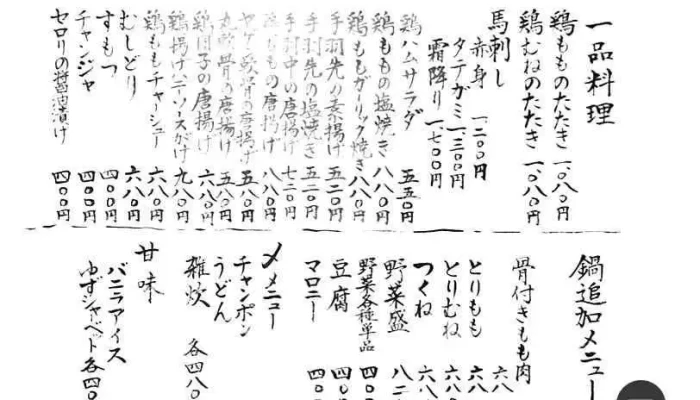 水炊き天 -  メニュー - 枚方市