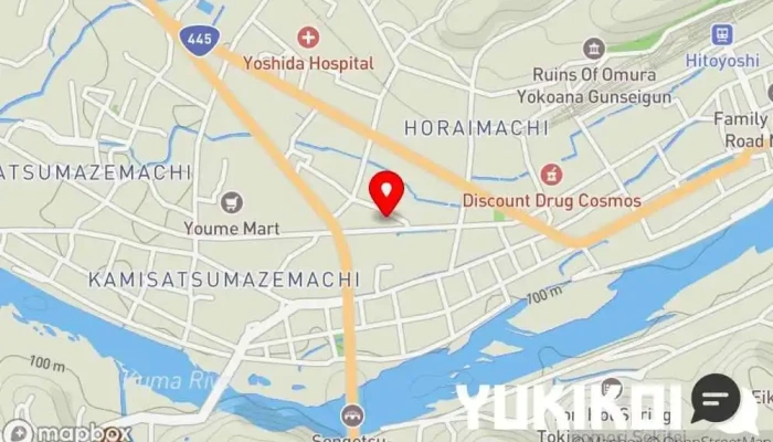 の地図 活魚旬菜 ほうらい茶屋 人吉 和食店, 居酒屋, レストラン で 人吉市