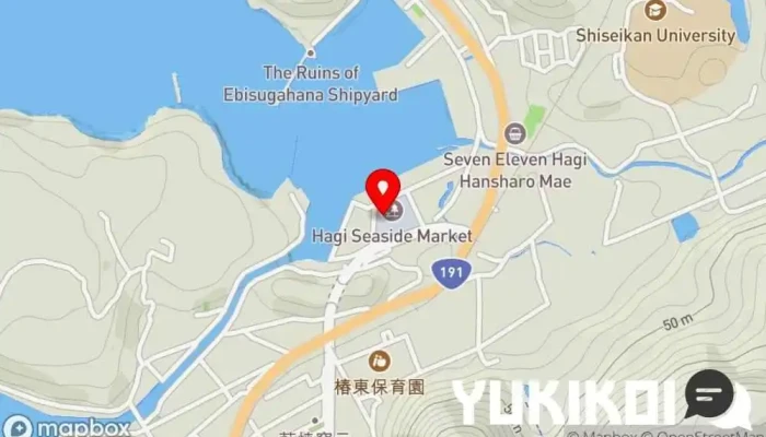 の地図 浜料理 がんがん シーフード・海鮮料理店, 和食店 で 萩市