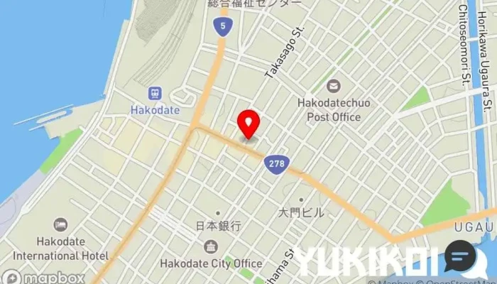 の地図 海がき 本店 魚料理店 で 函館市