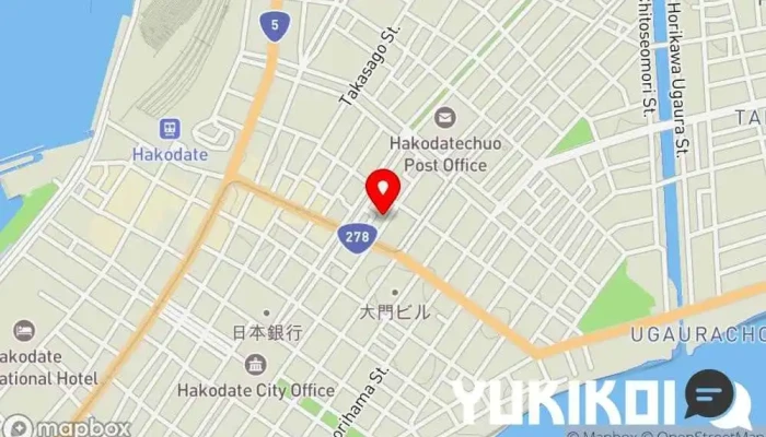 の地図 海鮮処 函館山 居酒屋 で 函館市