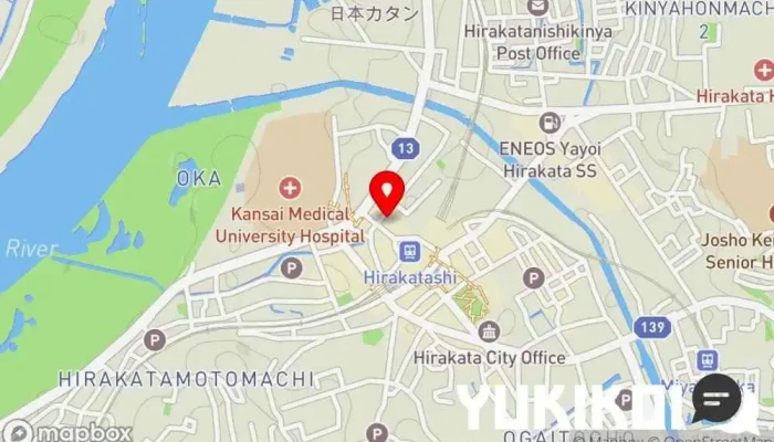 の地図 火のや 温 居酒屋, ビアホール, 創作料理店, 魚料理店, レストラン, シーフード・海鮮料理店, 店舗 で 枚方市