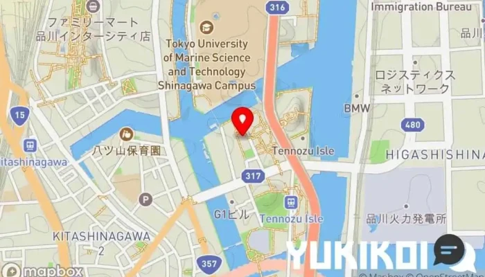 の地図 炭火×薪火×レストラン RIDE 品川 天王洲 イタリア料理店, バーベキュー店, テイクアウト, モダン居酒屋レストラン, レストラン で 品川区
