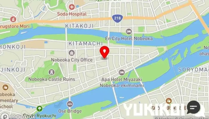 の地図 焼肉の船一 焼肉店 で 延岡市