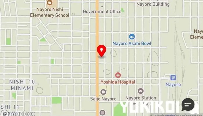 の地図 焼肉香奈美 焼肉店 で 名寄市