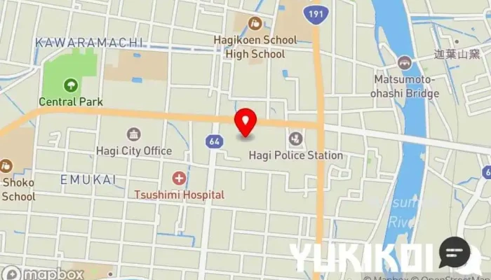の地図 牛角 萩店 焼肉店, 肉料理店 で 萩市