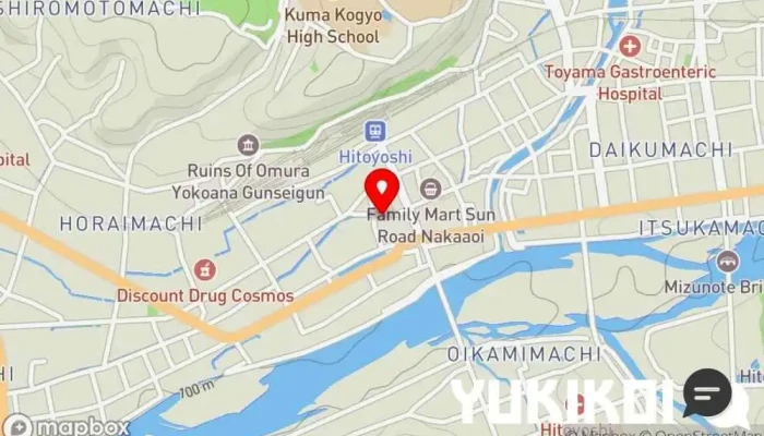 の地図 球磨焼酎ト球磨ノ食｢開｣ レストラン で 人吉市