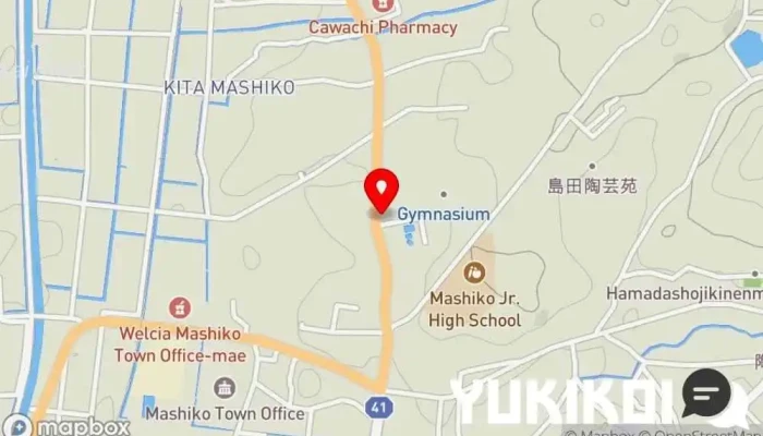 の地図 田中屋食堂 定食屋 で 益子町