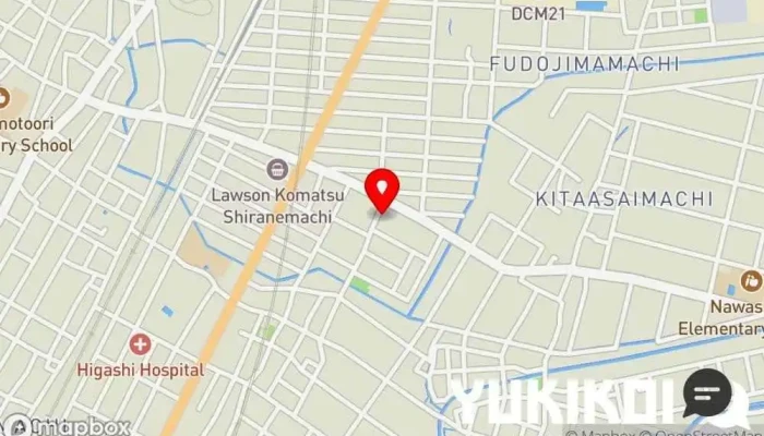 の地図 白山峠茶屋 小松北浅井店 うどん屋, 居酒屋 で 小松市