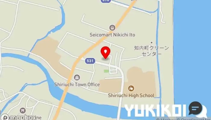 の地図 知内かき小屋 定食屋, オイスターバー　レストラン, レストラン で 知内町
