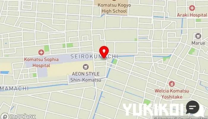 の地図 石焼ステーキ贅 石川小松店 ステーキハウス, 和風ステーキハウス で 小松市