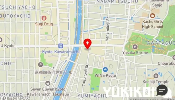 の地図 神戸牛 ステーキ レストラン モーリヤ祇園 ステーキハウス, レストラン, 鉄板焼き店 で 京都市