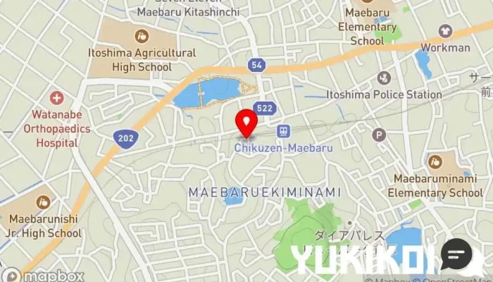 の地図 糸島居酒屋 イザカヤワカムシャ 前原店 居酒屋 で 糸島市