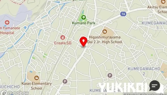 の地図 純手打ちうどん ますや うどん屋 で 東村山市