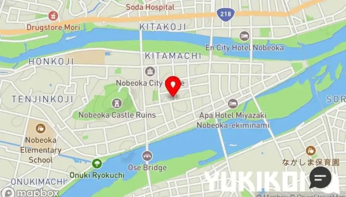 の地図 絹川 和食店, 天ぷら店 で 延岡市