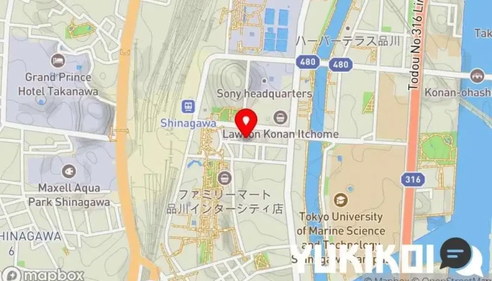 の地図 腹黒屋 品川 焼き鳥店, 宴会場, 居酒屋, 和食店, 串焼き店, 肉料理店, モダン居酒屋レストラン で 港区