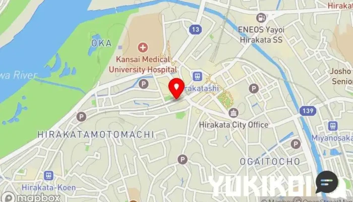 の地図 自家製麺 杵屋 枚方駅エル枚方店 うどん屋, 定食屋, 麺類専門店, かつ丼屋, レストラン, 蕎麦店, 天丼屋, 天ぷら店 で 枚方市