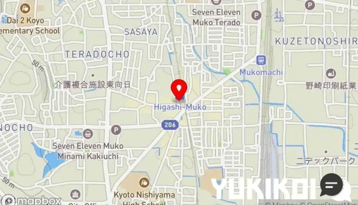 の地図 若菜そば 阪急東向日店 & 元祖豚丼屋TONTON 東向日店 蕎麦店, うどん屋 で 向日市
