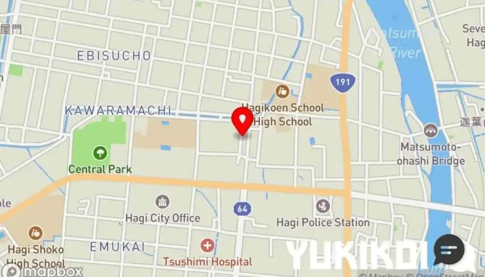 の地図 萩クレープ XOXO（エックスオーエックスオー） クレープ店 で 萩市