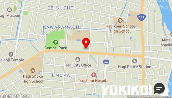 の地図 萩明倫レストラン・カフェ 萩暦 和食店, レストラン で 萩市