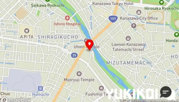 の地図 蛤坂まえかわ 焼き鳥店 で 金沢市