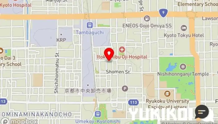 の地図 誠の湯 花車 レストラン, ファミリー レストラン, 和食店 で 京都市