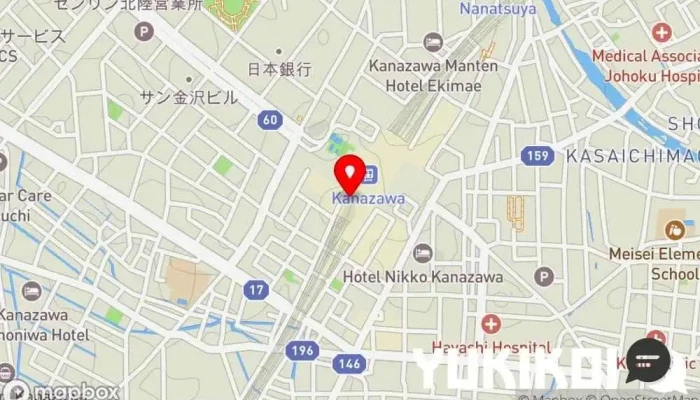 の地図 金沢肉食堂 百番街店 肉料理店, 定食屋, レストラン, 鉄板焼き店 で 金沢市